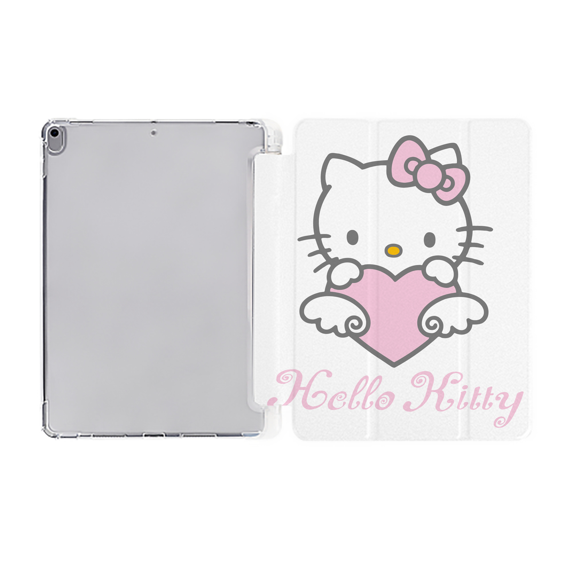 （画像用） Hello Kitty ハローキティ IPad ケース ペン収納付き 三つ折りスタンド PUレザー×シリコン 対応機種9.5/10.5/10.9インチ